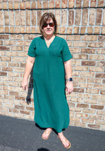 Load image into Gallery viewer, Solid Maxi V-Neck Placket Dress
