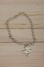 Load image into Gallery viewer, Hammered Cross Toggle Necklace Silver