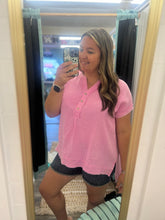 Load image into Gallery viewer, Washed Double Gauze Henley
