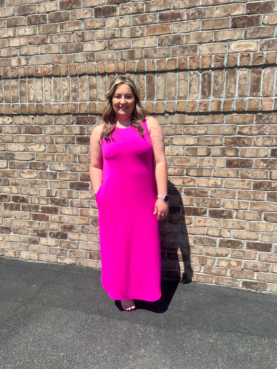 Brushed DTY Side Slit Dress