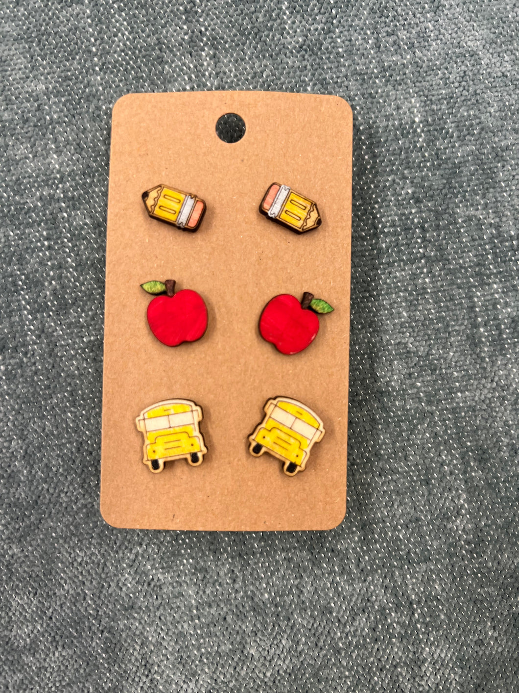 3 Pack Back to School Earrings Studs
