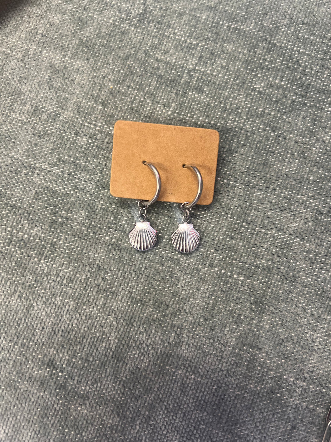 18K Gold Stainless Pendant Huggie Earrings