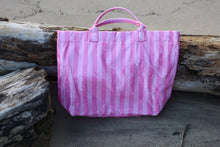 Load image into Gallery viewer, Large Striped PVC Tote
