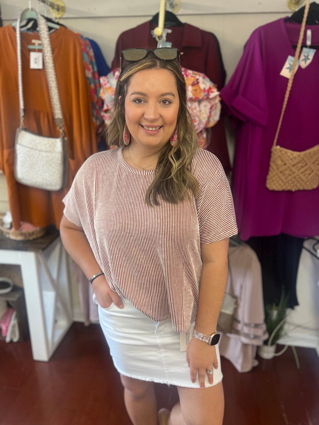 Acid Wash Frayed Hem Skirt