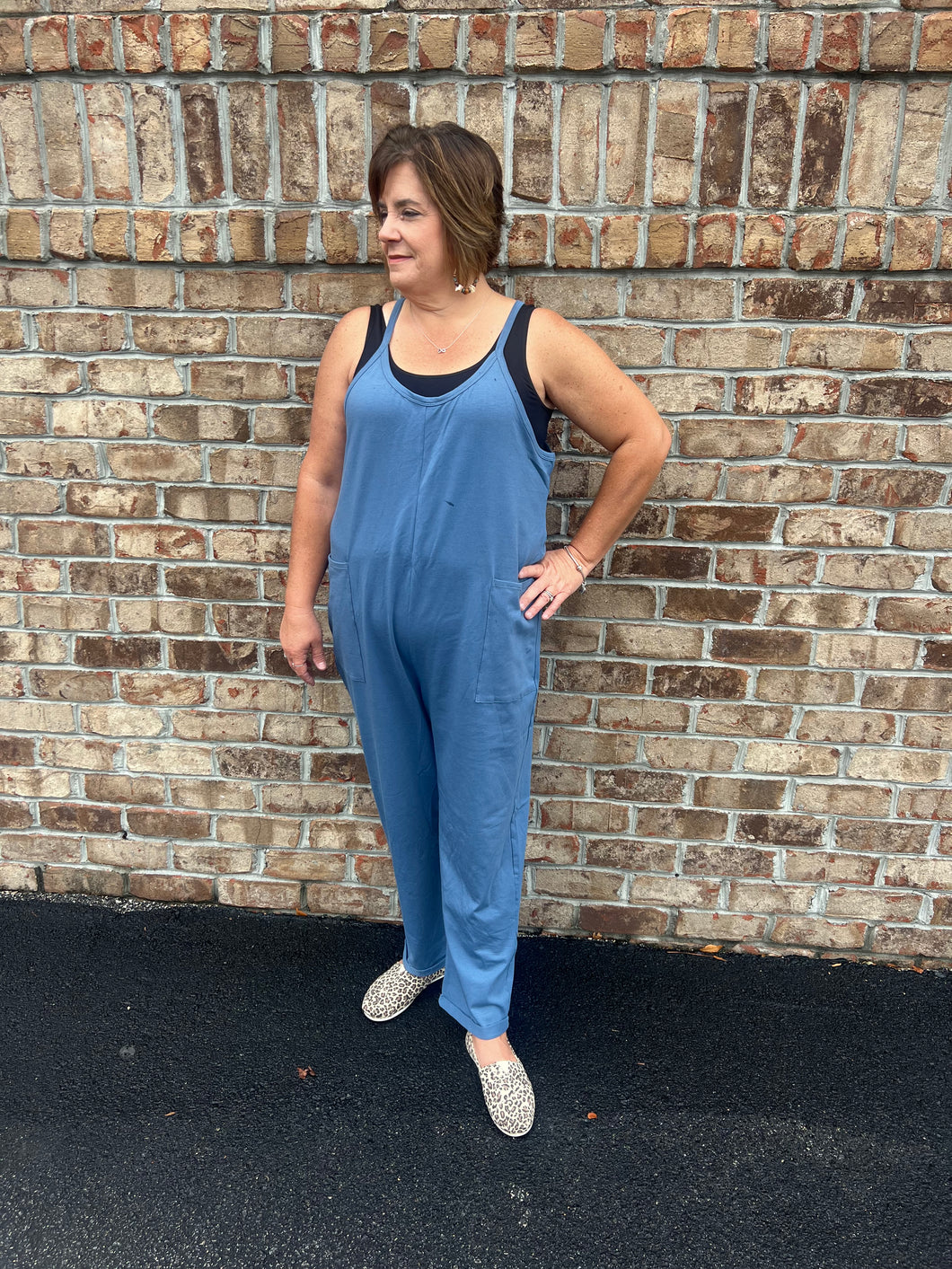 Spaghetti Strap Pocketed Jumpsuit