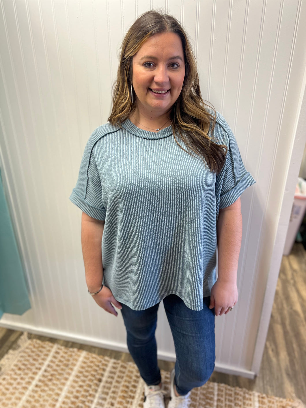 Corded Rib SS Cuff Top