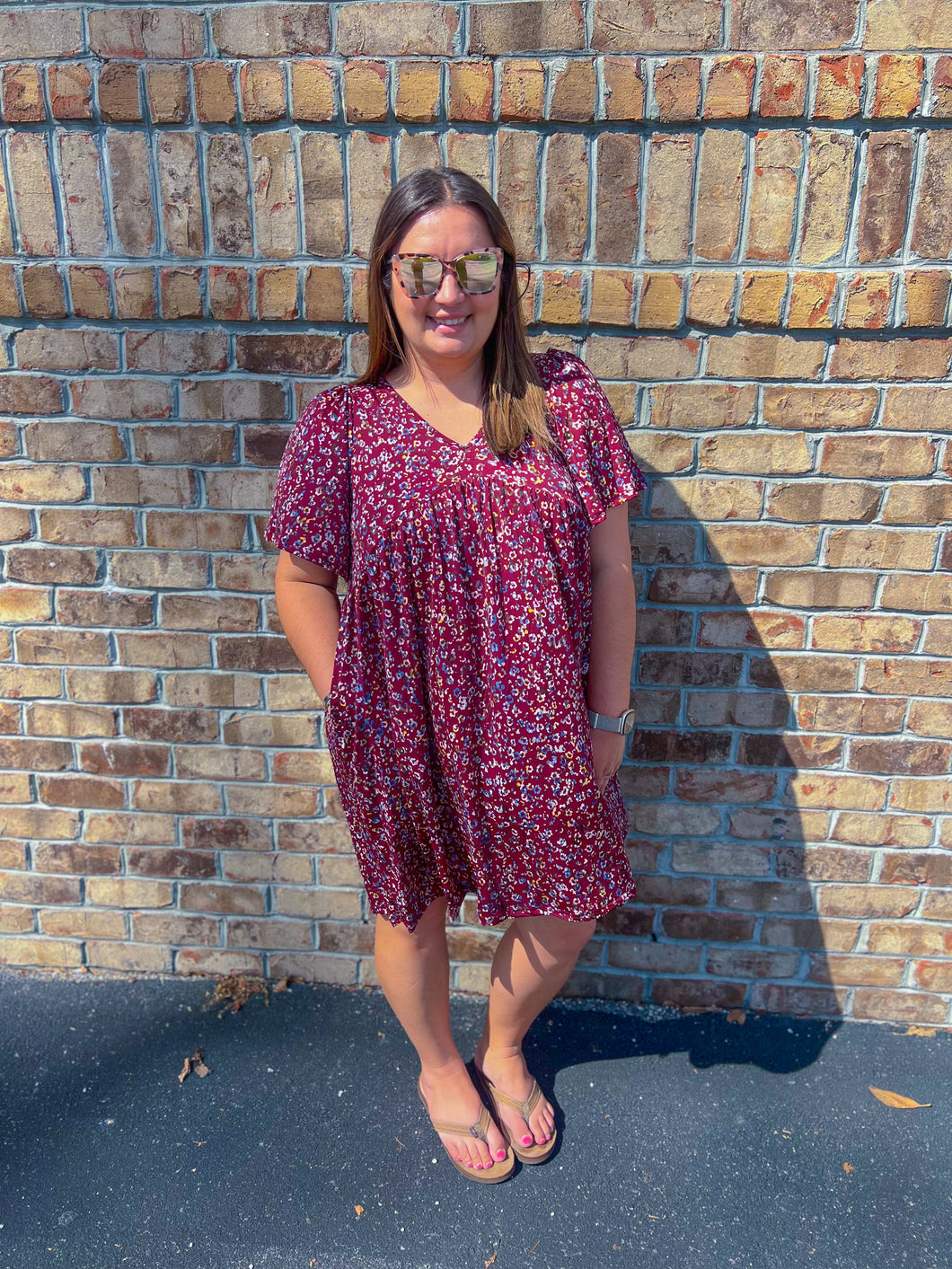 Animal Print Babydoll Dress