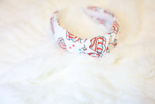 Load image into Gallery viewer, White Headband with christmas tree cake pattern on a white background

