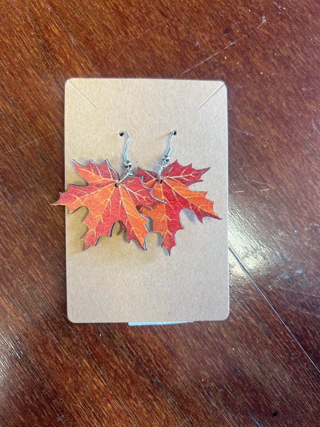 Maple Leaf Earrings(wood)