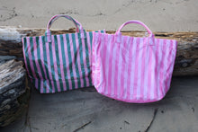 Load image into Gallery viewer, Large Striped PVC Tote
