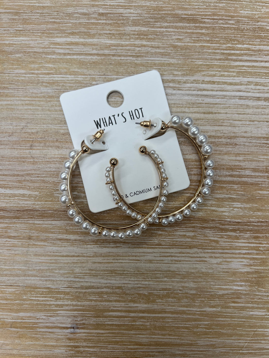 Gold Hoop with Pearl Earrings
