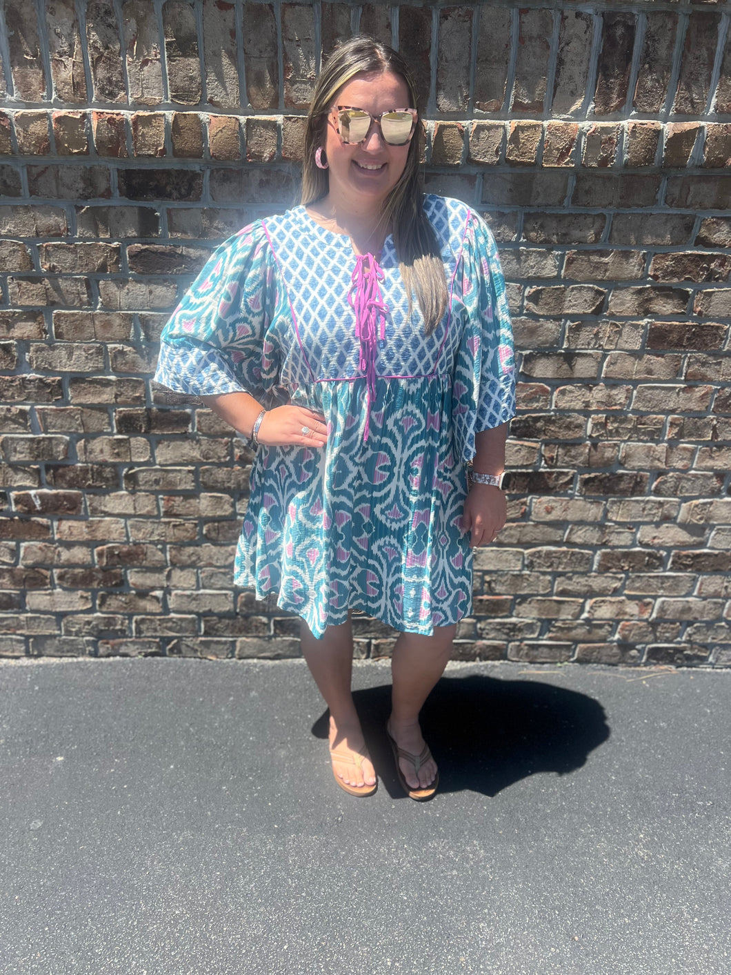 Boho Chic Print Babydoll Dress