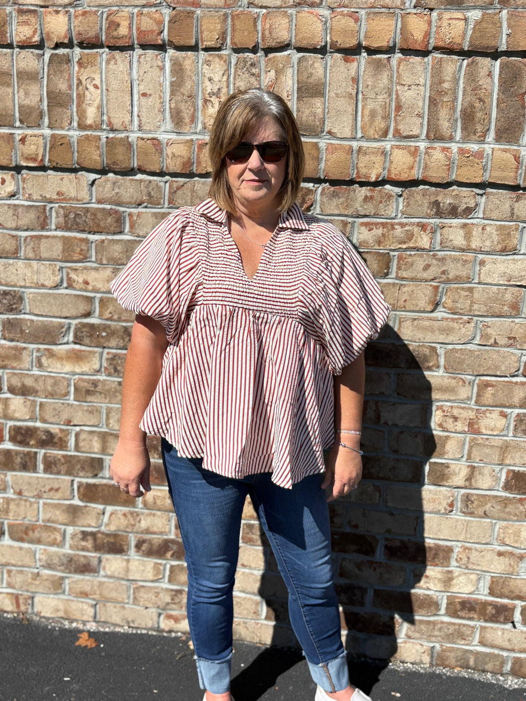 A Taste of Fall Striped Top