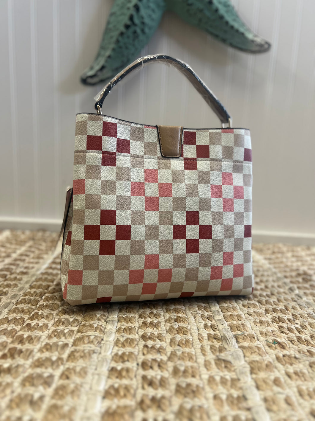 Checkered Satchel-Jen & Co