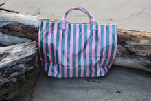 Load image into Gallery viewer, Large Striped PVC Tote
