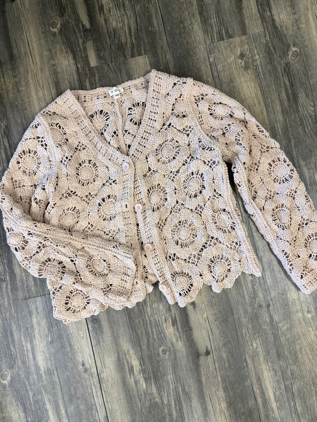 Pol Crochet Sweater Cardigan