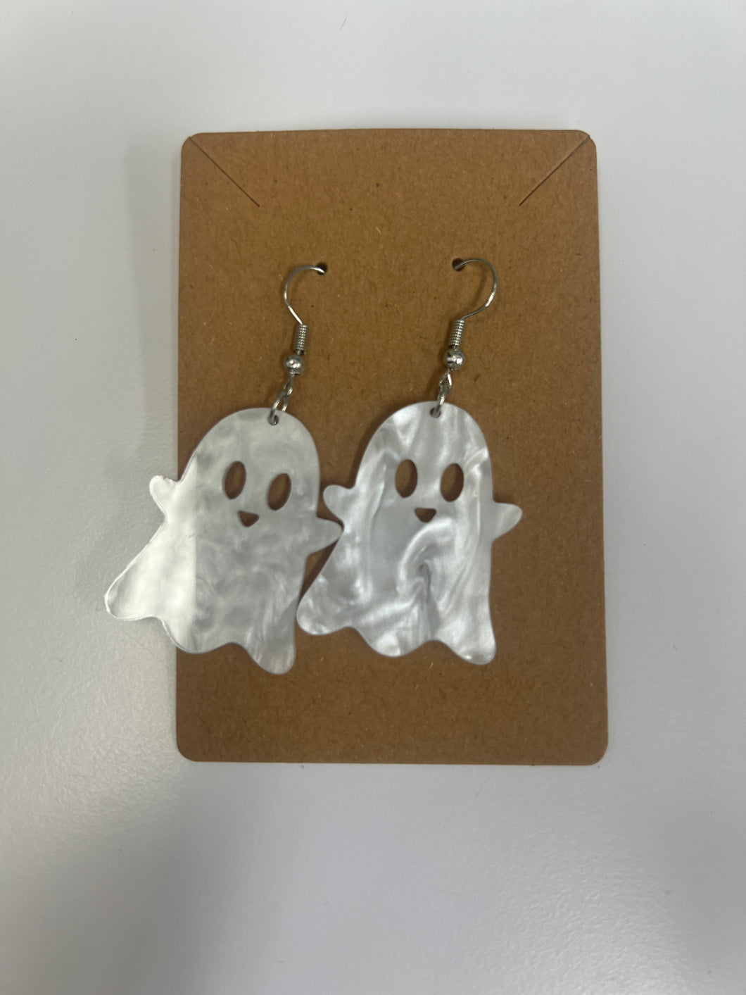 White Acrylic Ghost Earrings