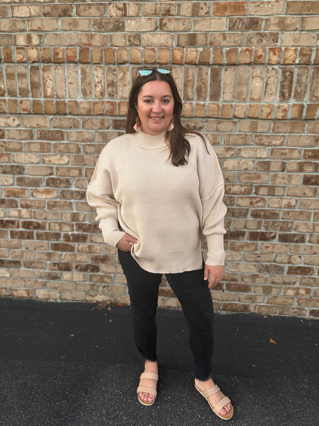 Side Slit Oversized Sweater