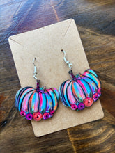 Load image into Gallery viewer, Wooden Pumpkin Earrings
